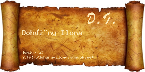 Dohány Ilona névjegykártya